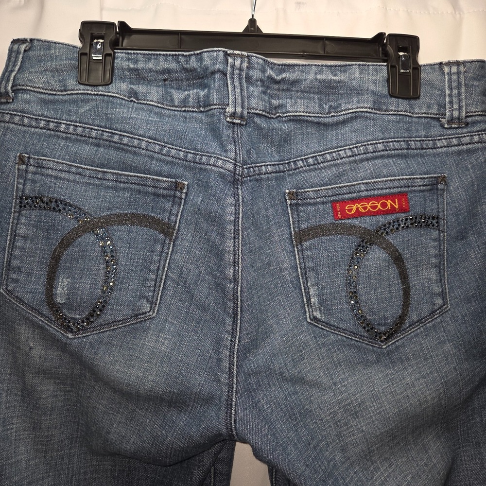Vintage Sassoon Straight Leg Hustle Jeans Decorative Design Size 10